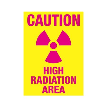 Caution High Radiation Area Sign 10"x14"